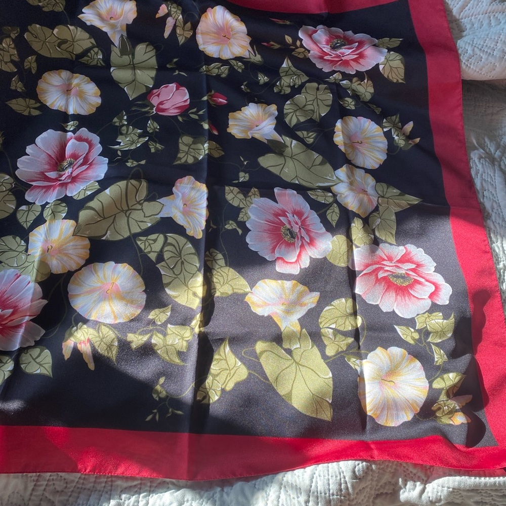 vintage floral scarf elegant retro hair accessory scarves decor table altar